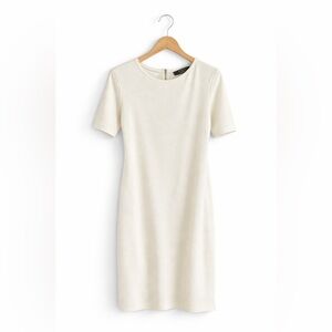 Classic Cream Short-Sleeve Sheath Dress